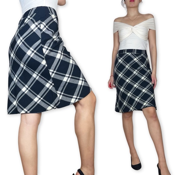 Vintage INED Wool Plaid Skirt Size 2 - Picture 7 of 16